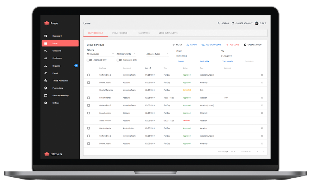 Leave Management & Payroll Software for Malta | Talexio