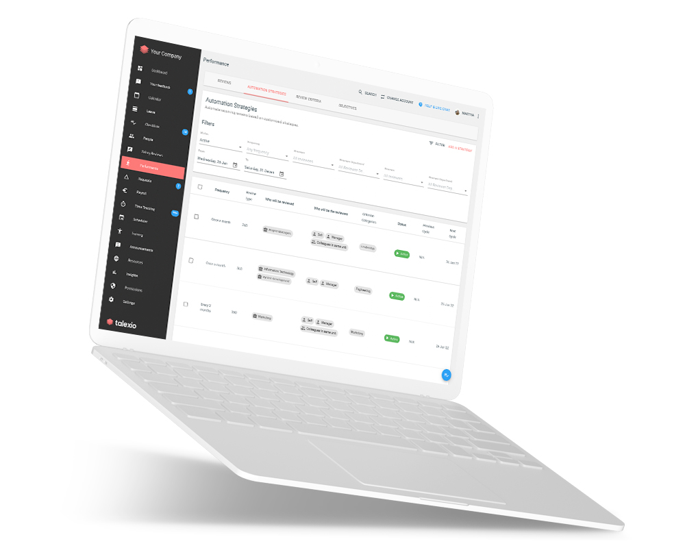1 Training Management Talexio Dashboard