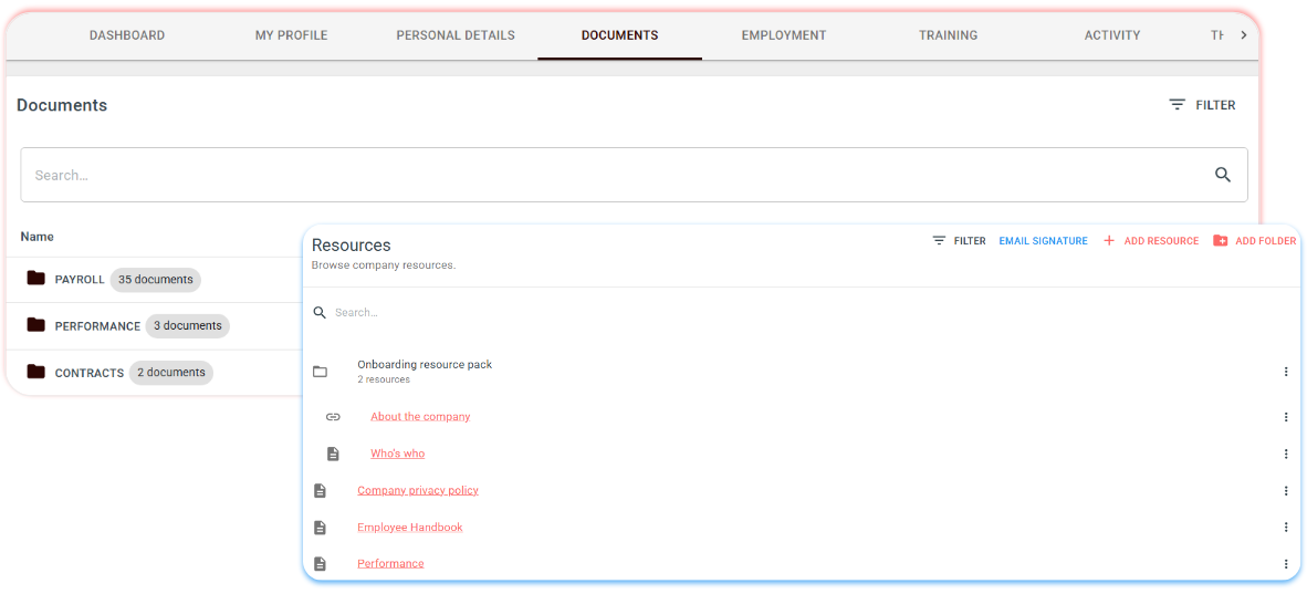 Employee portal & company resources library