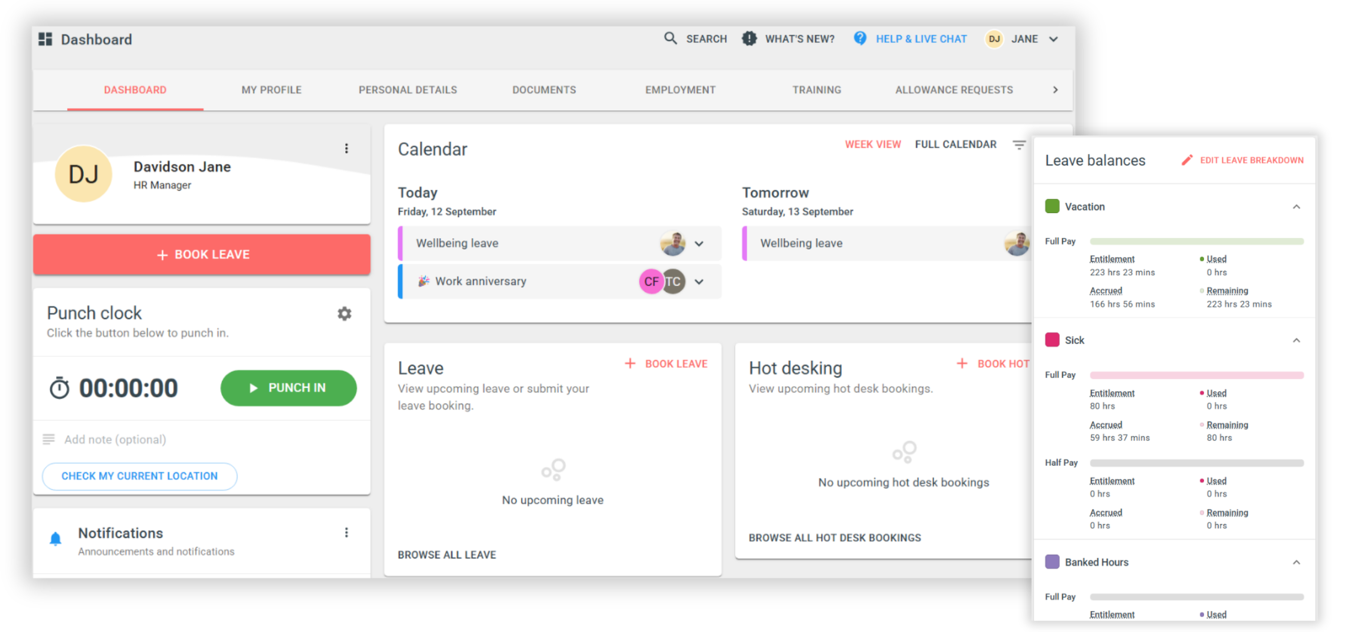 Talexio employee portal features